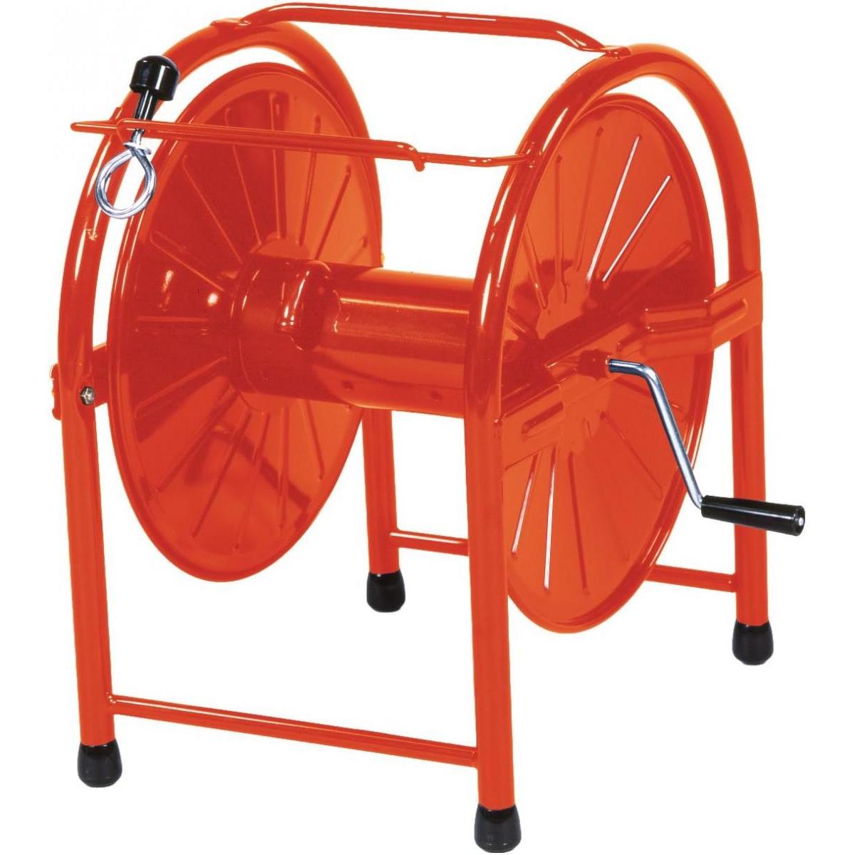 グリーンライフ スチール空リール 40～50m巻用 HR-L スチールホースリール 巻き取りガイド付 内径15mmホース用 本体のみ ホースなし オレンジ