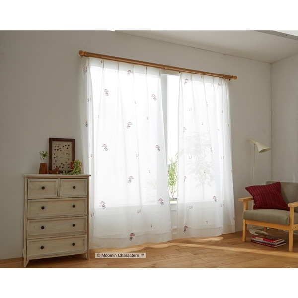 スミノエ A1014 レースカーテン ホワイト 100198cm ムーミン アンブレラ A1014 1枚入 メーカー直送