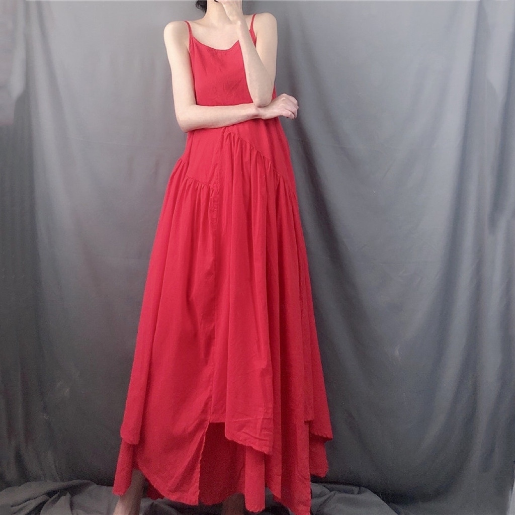 マキシ丈キャミワンピース ワンピース フレアワンピース ロング ロング丈 マキシ マキシ丈 袖なし ノースリーブ ラウンドネック フレア Aライン かわいい 大人可愛い きれいめ シンプル カジュアル 6,462円