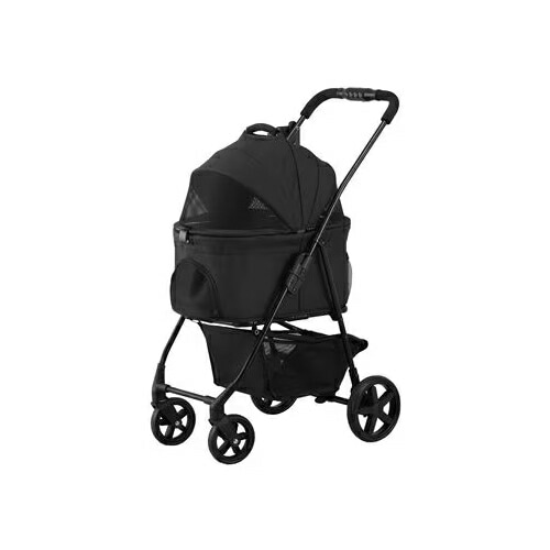 アイリスオーヤマ【ペット用品】3WAYペットカート ブラック TPC-990 ワンタッチ折りたたみ 収納袋付き ペットキャリー I-4967576786423【耐荷重15kg】