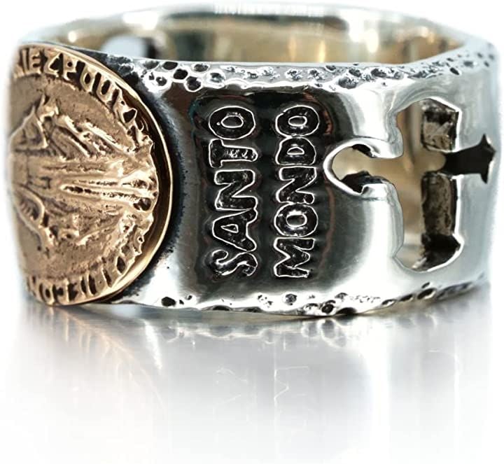 マリア クロス リング シルバー 925 指輪 スターリングシルバー 十字 メンズ レディース(シルバー, 19号)