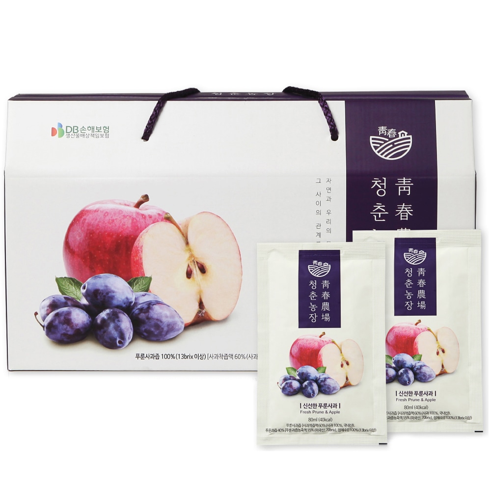 青春農場新鮮なプルーンアップルジュース