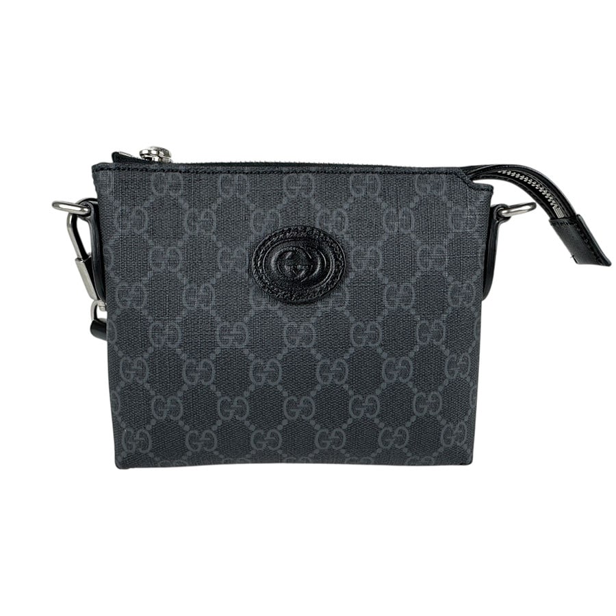 グッチ GUCCI 斜め掛けショルダーバッグ GGスプリームキャンバス ブラック/グレー シルバー メンズ 723306 z5309
