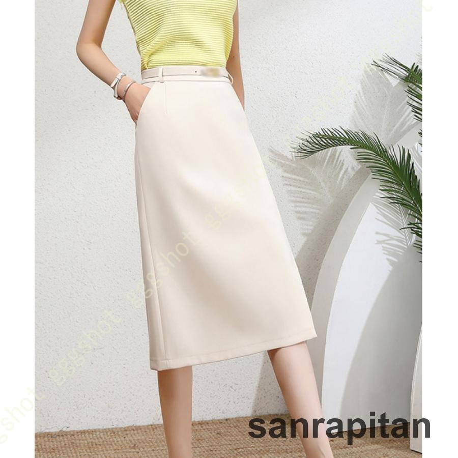 (girl shop)新品販売 エレガント タイトスカート オフィス 春 夏 レディース ビジネス 通勤 OL ストレッチスカート ボwzq ひざ下丈 シンプル 着心地 華やか ママ 大人 2枚購入で