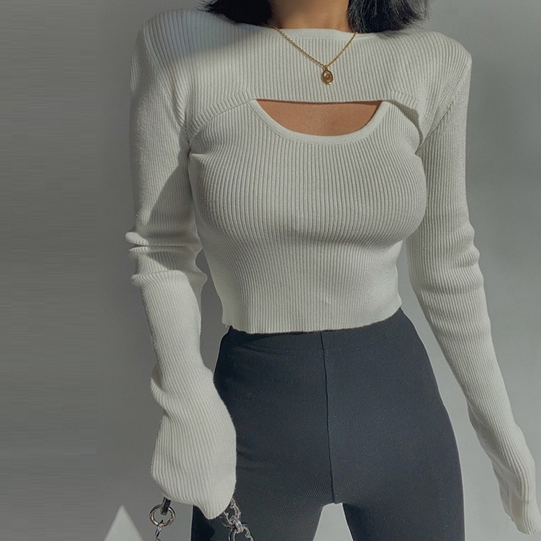 トップス レディース レイヤード風ニットセーター フェイクレイヤードニット カットソー ニット