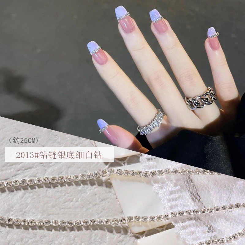 ネイルアートネット赤と白の弓AB爪ドリルチェーンアクセサリーネイルのスーパーフラッシュラインストーン装飾フラッシュダイヤモンドセンス