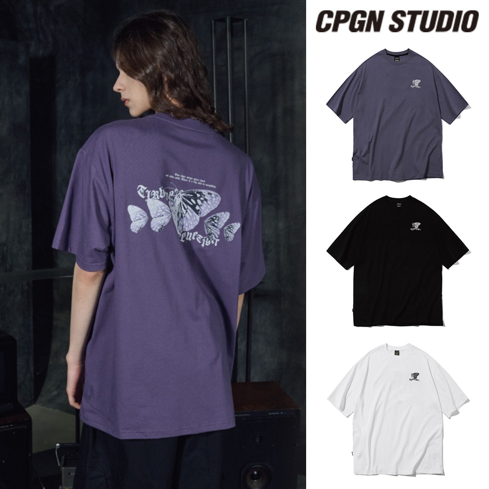 【CPGN STUDIO】23SS★ Blue Butterfly Short Sleeve Tee CPGN STUDIO】23SS☆ Blue Butterfly Short Sleeve Tee Amazon