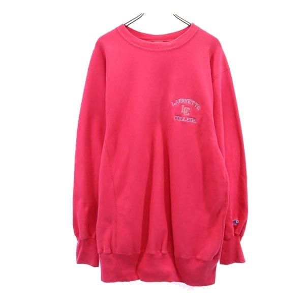 90s USA製 刺繍タグ 長袖 リバースウィーブ スウェット トレーナー XXL ピンク ビッグサイズ メンズ