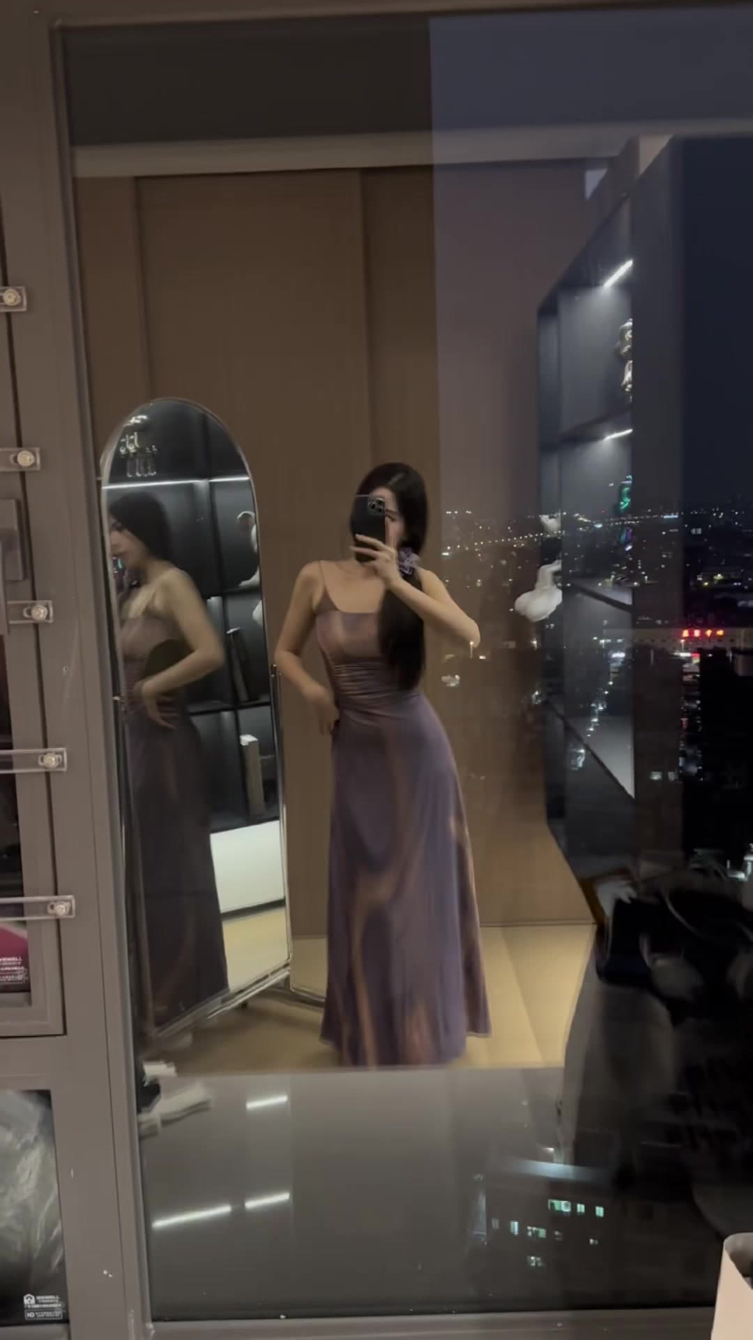 City Island Diary 油絵ドレス レディース コントラストカラー プリーツ オフショルダー サスペンダードレスT43