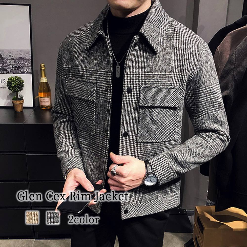 ステンカラーコート メンズ グレンチェックスリムジャケット ビジネス ブランド セール 秋 ミドル ショート丈 冬 50代 ファスナー チェスターコート 春 ロングコート 40代 コート アウター お