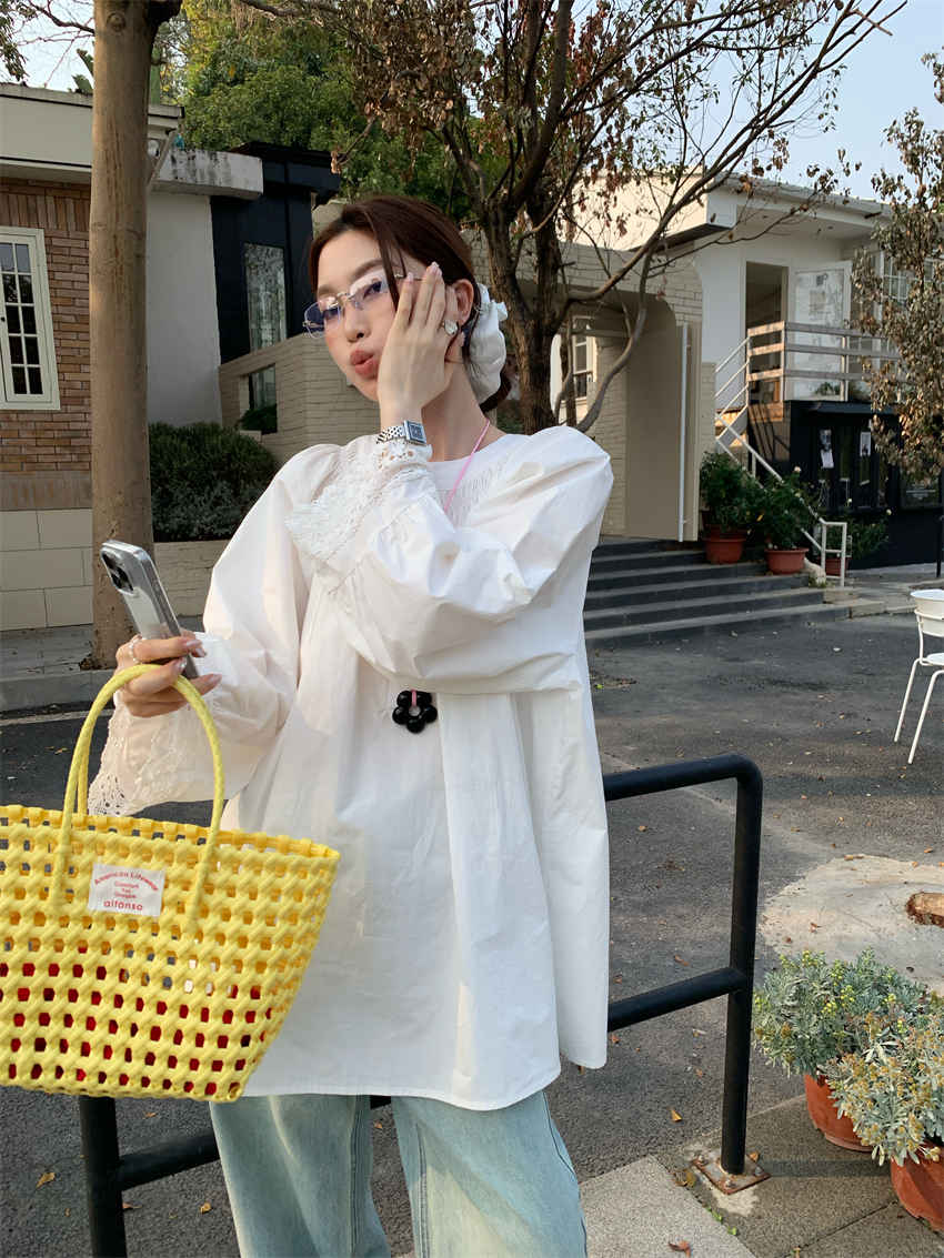 新品更新 最終在庫ボトムス ジーンズ +ブラウス セット【大きいサイズ レディース 春夏 チュニック フォーマル オフィス ボウタイ シフォン シャツ インナー blouse】