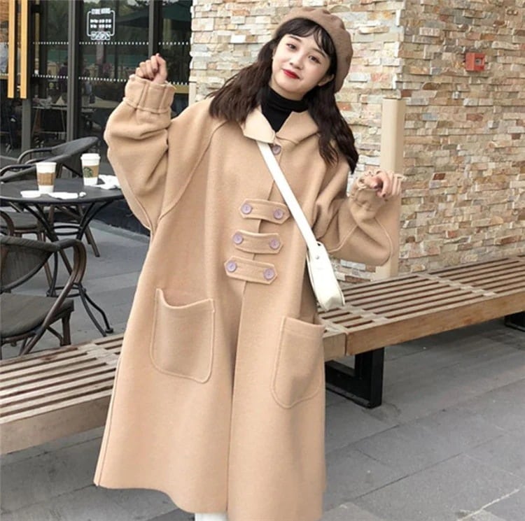 秋冬 百掛け ウールコート 女性 カジュアル 甘い 小さい新鮮な アウター