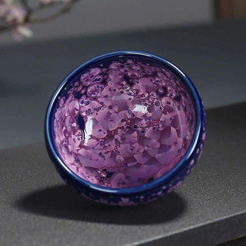 建盞（けんさん）天目茶碗　箱付け　曜変茶碗　単杯　主人杯　セラミック　茶器　工夫茶器　品茶杯　プレゼント　贈り物