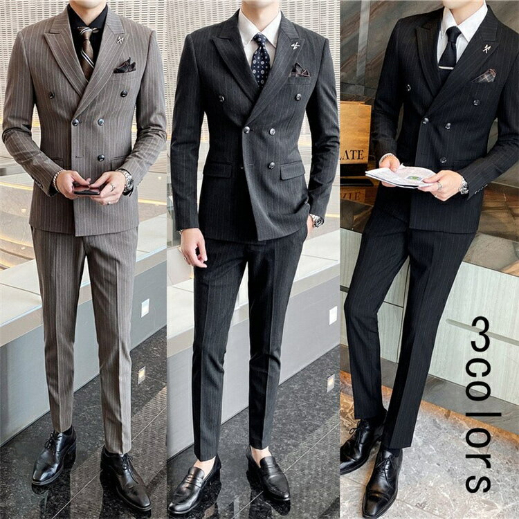 入学式メンズスーツ結婚式パーティー3点セット宴会披露宴成人のカlジュアル大きいサイズスリーピーススリムスーツ面接ビジネス通勤出張セットアップ