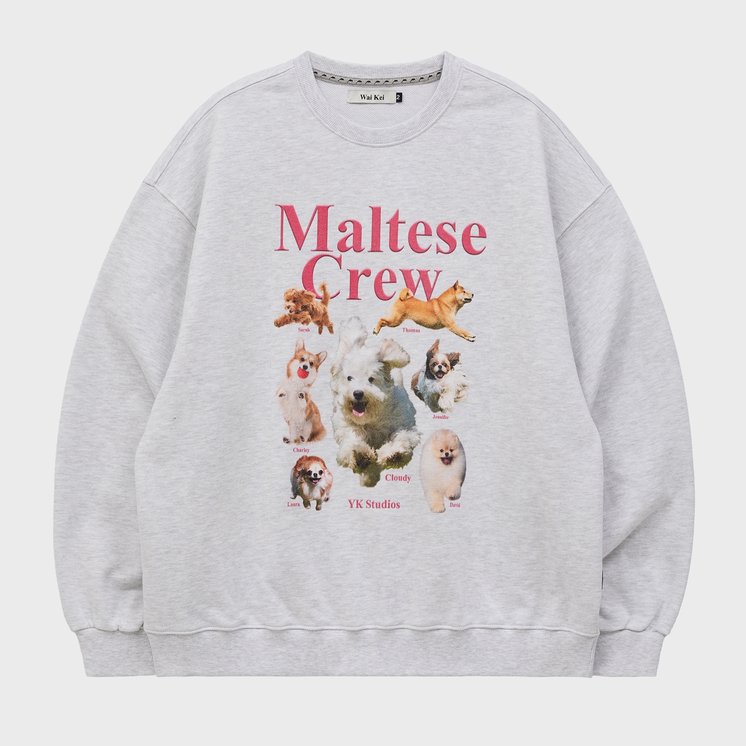 Maltese Crew Sweatshirt MELANGE WHITE