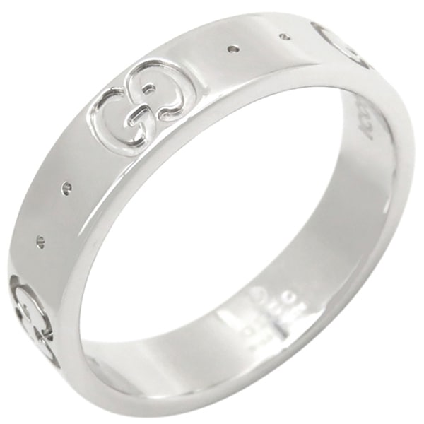 グッチ GUCCI リング 指輪 アイコン スリム K18WG ホワイトゴールド #8 Au750 750 18K 7.5号 660070【中古】