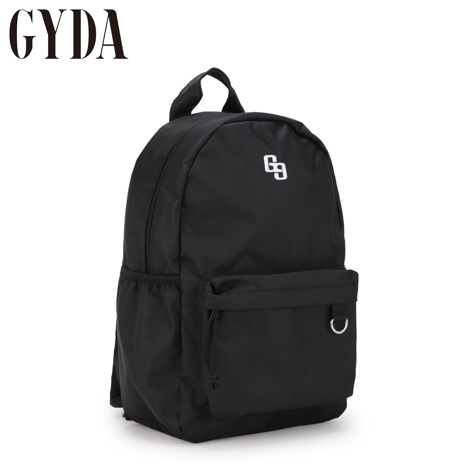 バッグ リュック バックパック レディース A4対応 缶バッジ付き カジュアル ブラック 黒 GY-B445