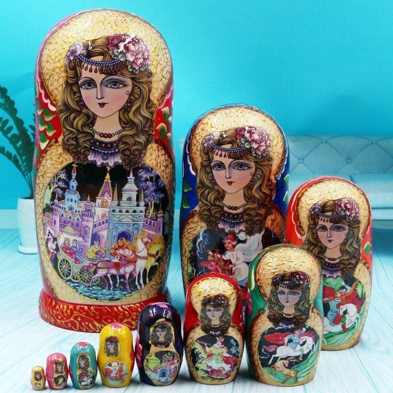 完成かわいい贈り物民芸品10層マトリョーシカ ロシア 人形 手作り お土産 動物 ぬいぐるみ ヨーロッパ ロシア土産 伝統木製 手塗り おもちゃ ロシア民芸 家族 飾り 6,232円