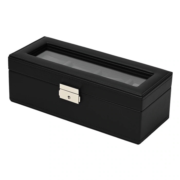 時計ケース 合皮ブラック 腕時計 4本収納 SE83520BK ブラック