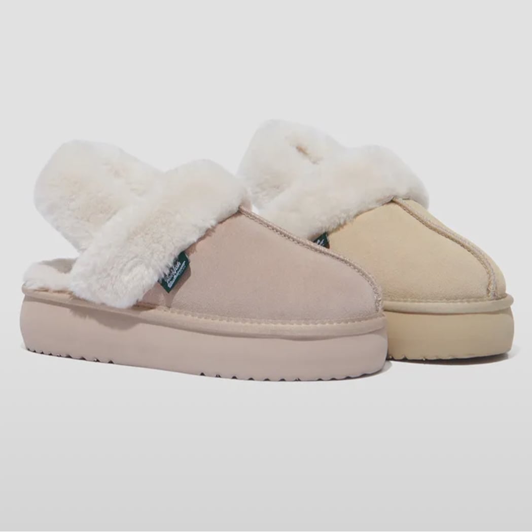 CLOUDY FLATFORM FUR SLINGBACK