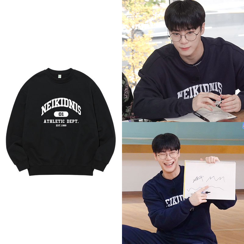 Astro Wenbinwei 服ルーズレタープリント春秋冬プラスベルベット薄手プリントプルオーバージャケット