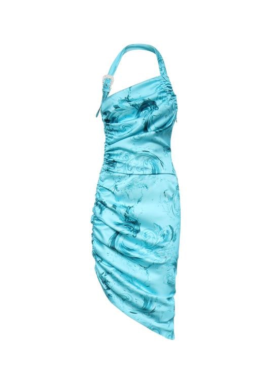 VERSACE Women Mid Skirts 80HAO913 NS820203 Turquoise