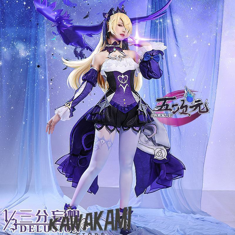 三分妄想　原神　コスプレ　フィッシュル　新スキン　極夜真夢　衣装　ウィッグ　靴　追加可