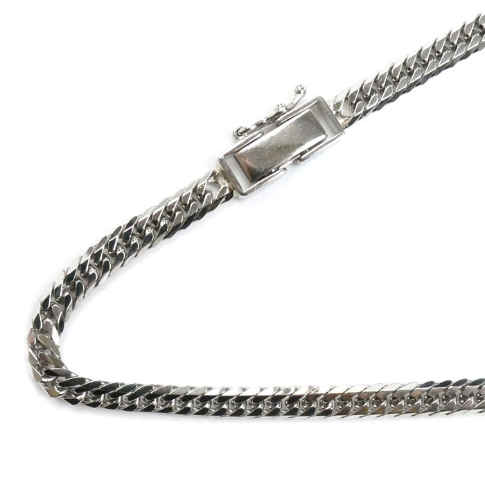 Pt850プラチナ ネックレス 喜平6面Wカット 30.4g 50cm メンズ 中古