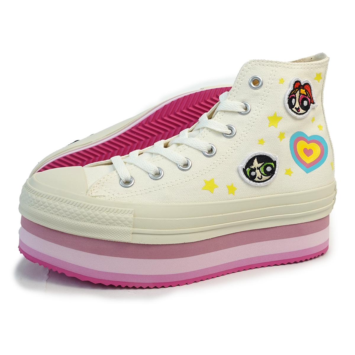スニーカー 厚底 ハイカット レディース オールスター チャンキーライン HI パワーパフ ガールズ ホワイト ALL STAR THE POWERPUFF GIRLS