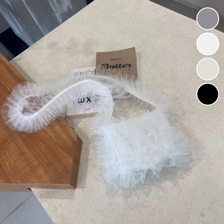 【期間限定】フリルミニポシェット ショルダーバッグ ミニバッグ フリル フェミニン ポシェット バッグ 【akbss24-560】【予約販売：15-20日】60込