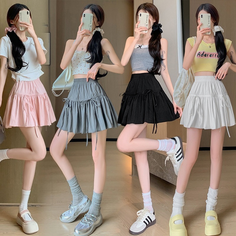 【1つ買うと10つ無料】ピュアコットンバレエスタイルのホワイトケーキスカートスカートスカートスカート女性サマーボウスカートハイウエストエレガントなスカート