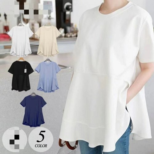 202夏新作 tシャツ Tシャツ 半袖シャツ ビッグシルエット ラウンドネック 着回し 2# XL 3915