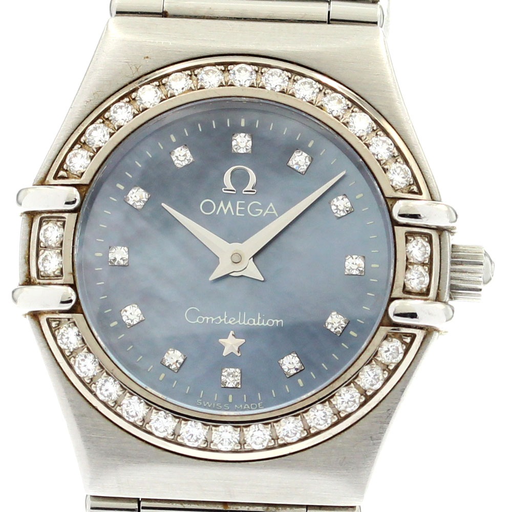 オメガ OMEGA 1466.86 コンステレーション ダイヤベゼル 12Pダイヤ クォーツ レディース 保証書付き_872484【中古】