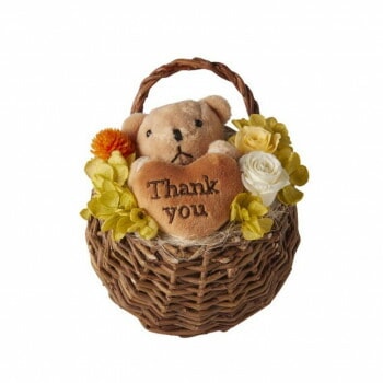 フラワーアレンジ スマイルベア イエロー F-3537