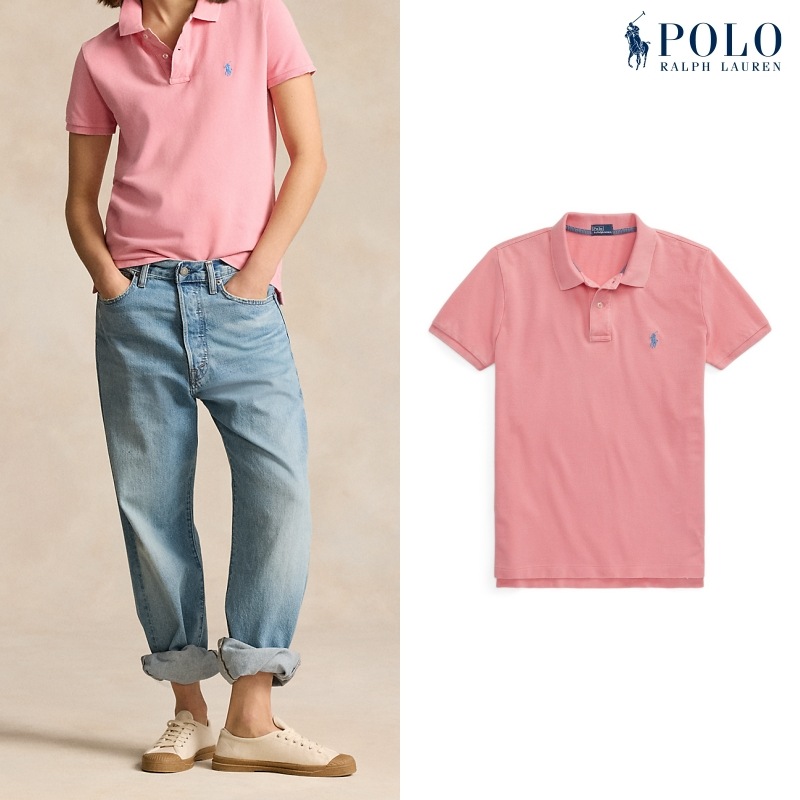 [ポロラルフローレン] クラシック フィット メッシュ ポロシャツ ピンク / SHORT SLEEVE SHIRT PINK
