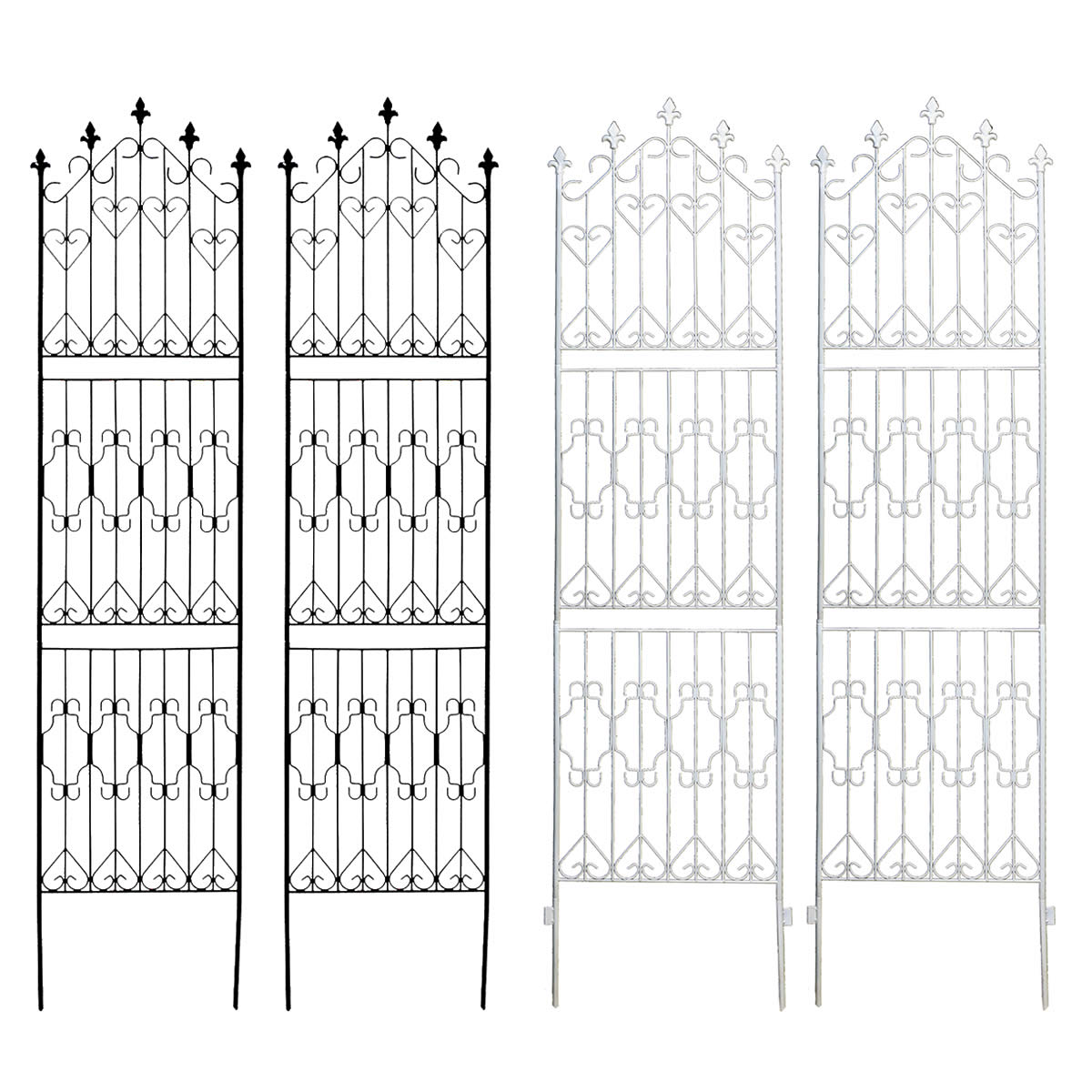 【2枚組】【ハイタイプ】 アイアンフェンス 220cm ガーデンフェンス ガーデニング フェンス ガーデニング 目隠し フェンス 境界 ラティス 柵 トレリス 低木 アンティーク ガーデン 庭 花壇