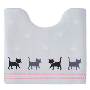 (30個セット) トイレマット (約55×60cm キャット) お手入れ簡単 撥水加工 拭いてお手入れする