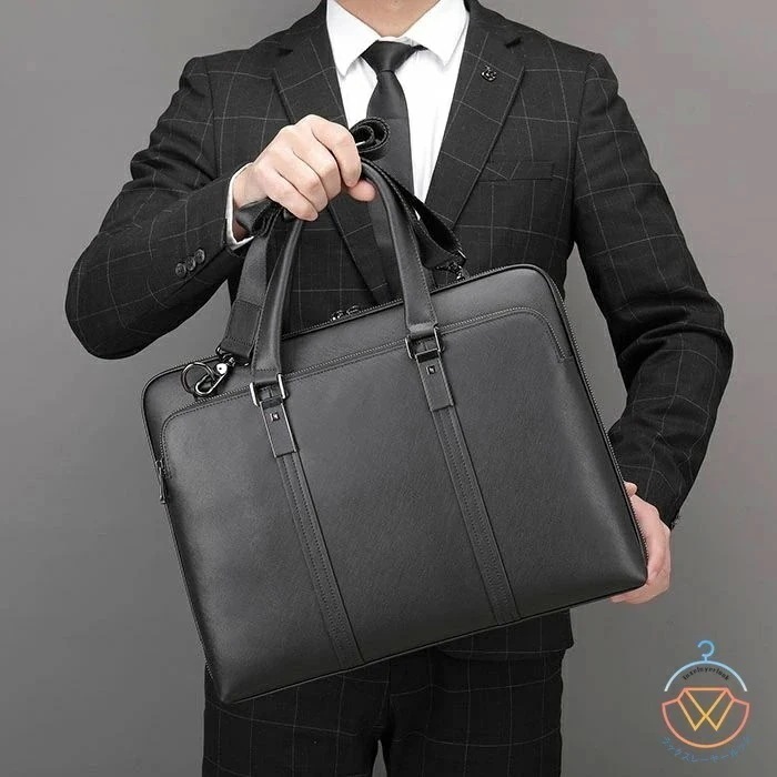 ビジネスバッグ ブリーフケース 就活 ショルダーバッグ メンズ トートバッグ 本革 出張 通勤 旅行 牛革 レザー 軽量 大容量 ブリーフバッグ ビジネス 2WAY A4 PC収納 ノートpc手提げ