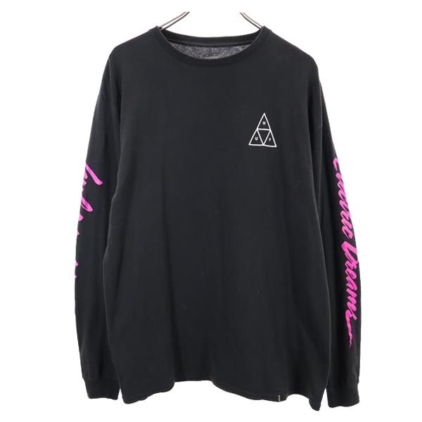 プリント 長袖 Tシャツ L ブラック ロンT メンズ