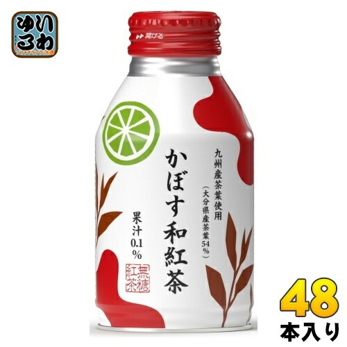 JAフーズおおいた かぼす和紅茶 275ml ボトル缶 48本 (24本入×2 まとめ買い) 無糖紅茶 九州産茶葉使用