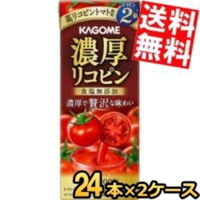 カ ゴ メ 濃厚リコピン 195ml紙パック48本(24本2ケース) 野菜ジュース トマトジュース 食塩無添加 3day