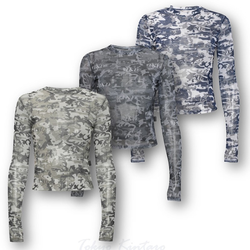 Camo See-Through Mesh Long-sleeved