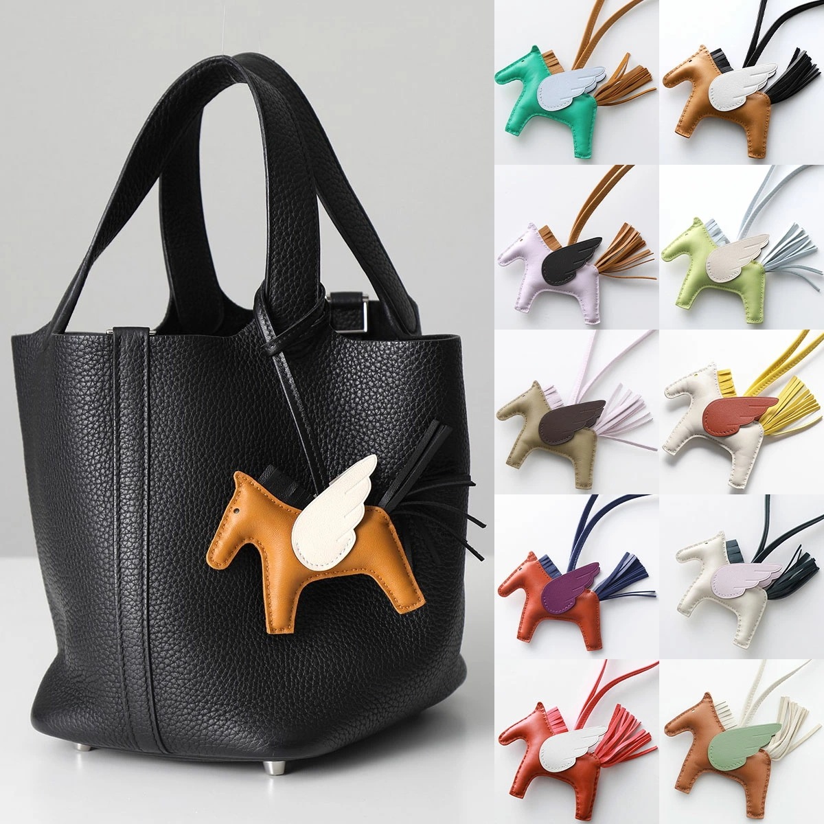 HERMES エルメス チャーム ロデオペガサス タッチ PM RODEO PEGASUS TOUCH 083010CA アニョーミロ+スイフト レザーホルダー バッグチャーム