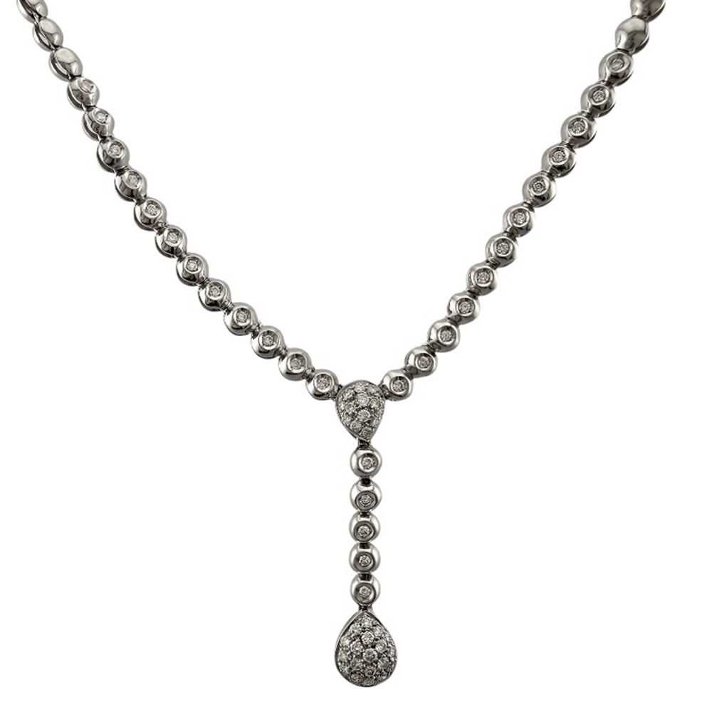 ダミアーニ レインドロップ ネックレス 18金 K18ホワイトゴールド ダイヤモンド Damiani 中古 美品