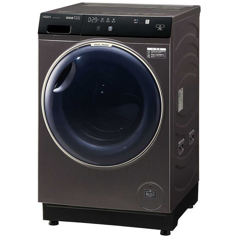 アクア　AQUA　ドラム式洗濯乾燥機 洗濯12.0kg 乾燥6.0kg ヒートポンプ乾燥 シルキーブラック (右開き)　AQW-DX12R-R-K（標準設置無料）