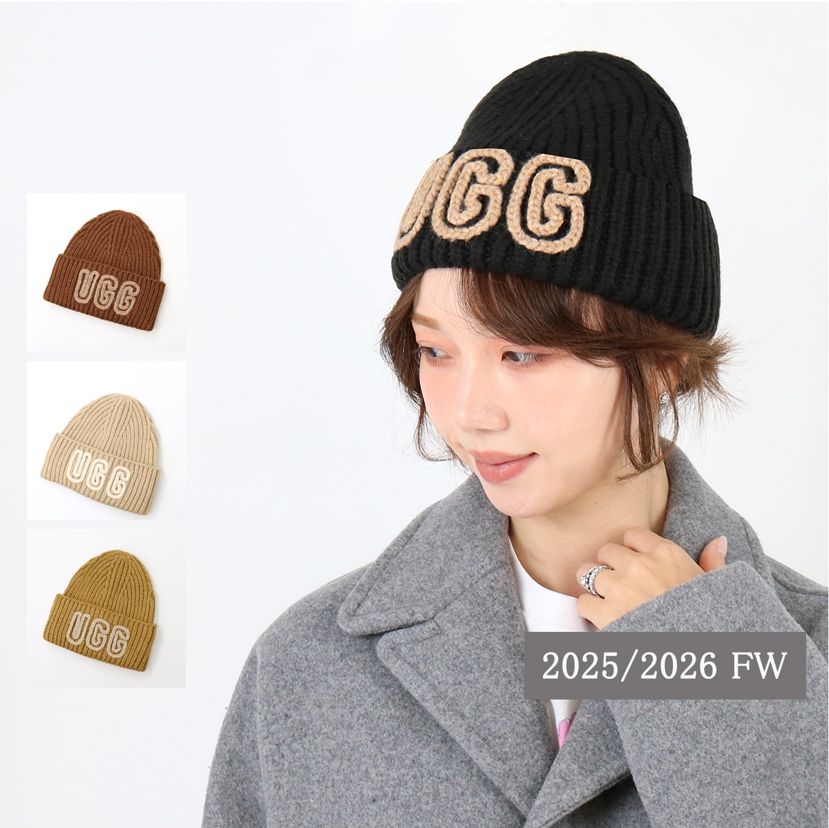 102345 W CHUNKY CRAFTED RIB BEANIE チャンキー クラフテッド リブ ビーニー ロゴ ニット帽 ニットキャップ レディース メンズ ユニセックス プレゼ