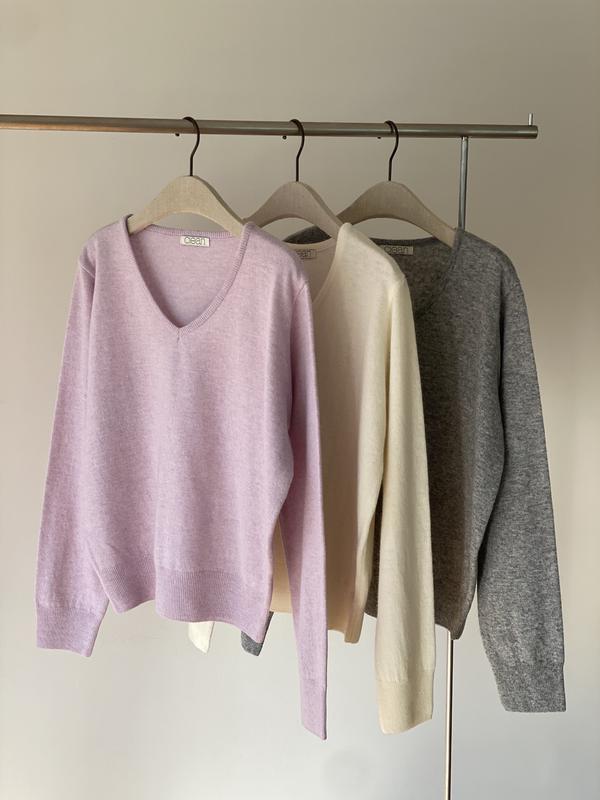 26 ss ボクシー カシミヤ Vネック ニット ルーズフィット ウール