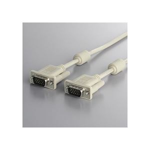 (まとめ) バッファロー ディスプレイケーブル 極細 フェライトコア付 D-Sub15pinオス アイボリー 1m BSDCV10 1本 (×5セット)