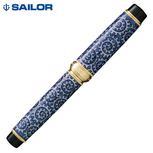 セーラー万年筆 有田焼ボールペン 染付章魚唐草濃（源右衛門窯製）16-2081-601