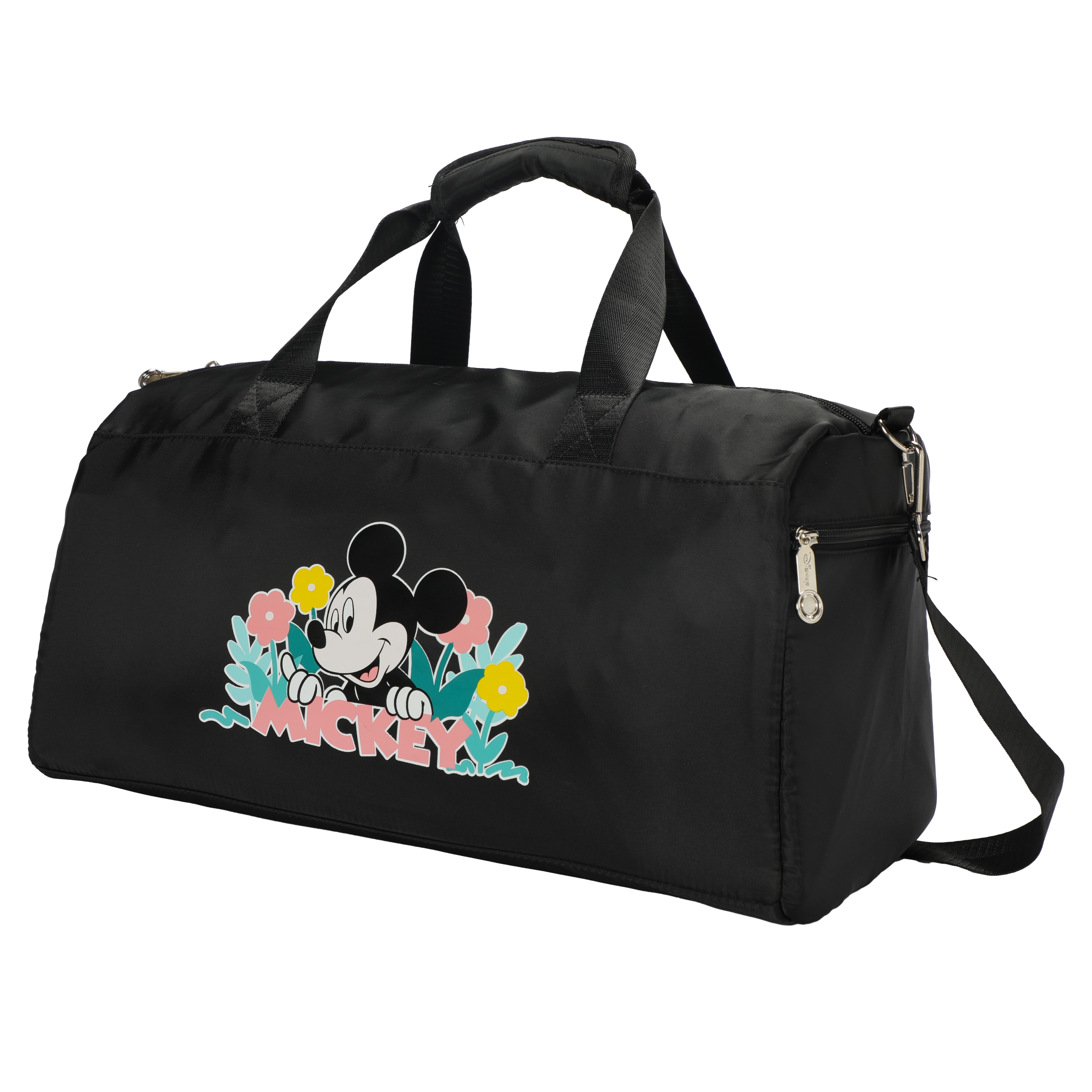 【希少品】ミッキーマウス ボストンバッグ ブラック　2wayバッグ　旅行バッグ Qoo10] ディズニー 正規ライセンス キャラクター 旅行トラベ